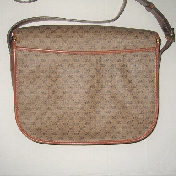 ❤️GUCCI Micro G Logo Print Brown Flap Crossbody Purse - Picture 3 of 14